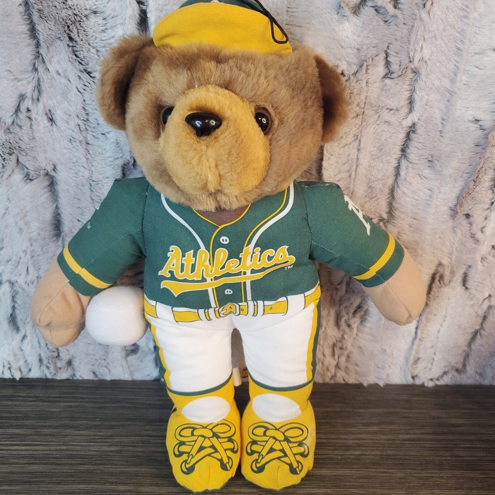 Vintage Oakland Athletics A's MLB Baseball‎ Plush Teddy Bear 12" Stuffed Animal